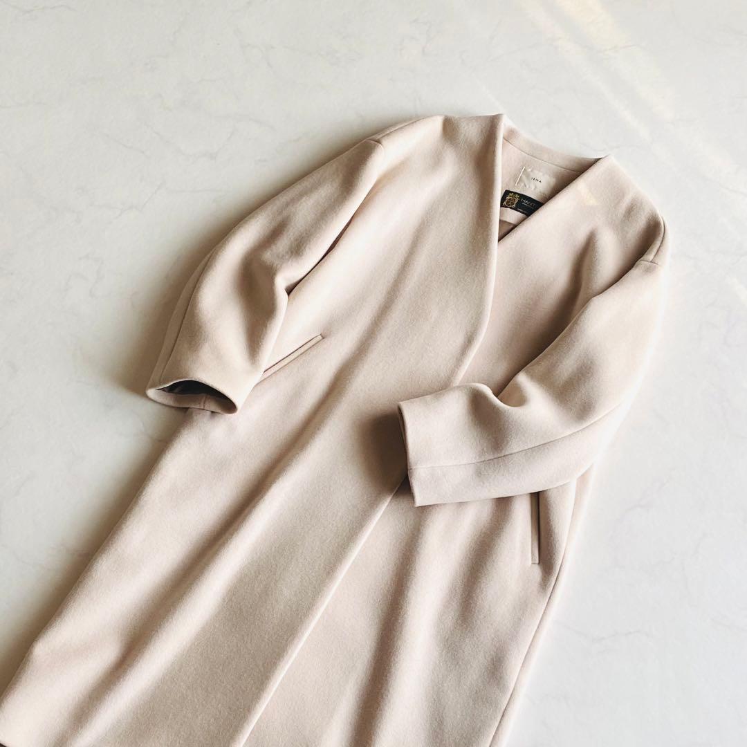 IENA MANTECO ノーカラーコート ロングコート38 日本製