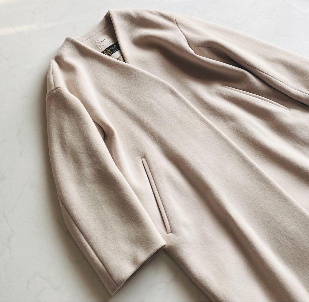 IENA MANTECO ノーカラーコート ロングコート38 日本製