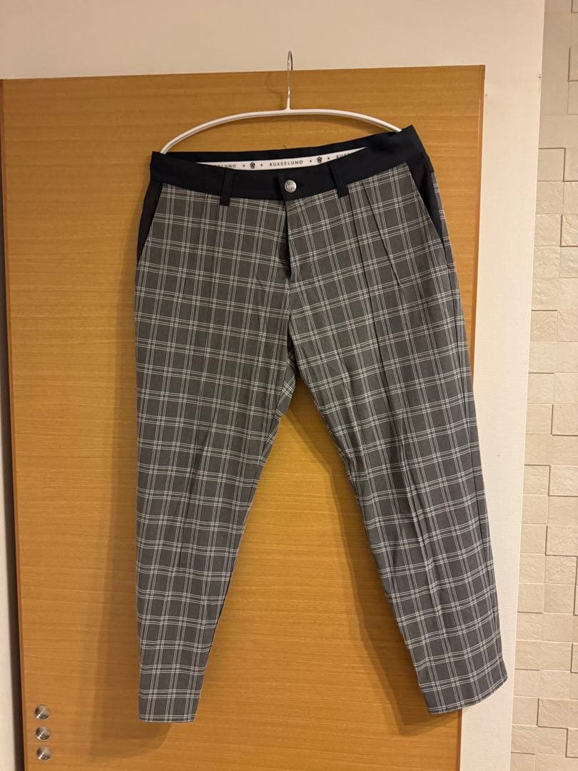 RUSSELUNO グレー系チェック パンツ