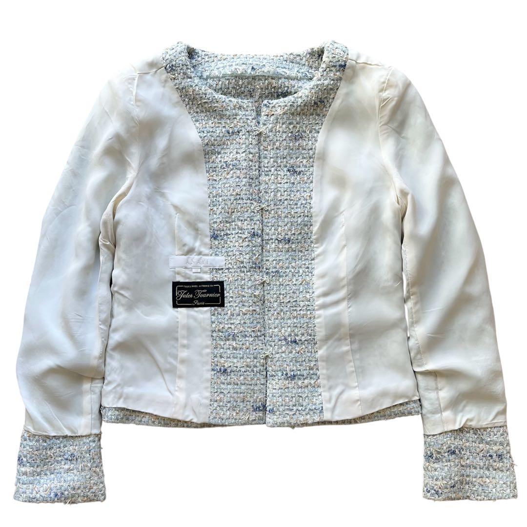 アナイ ジャケット ツイード ノーカラー jules tournier