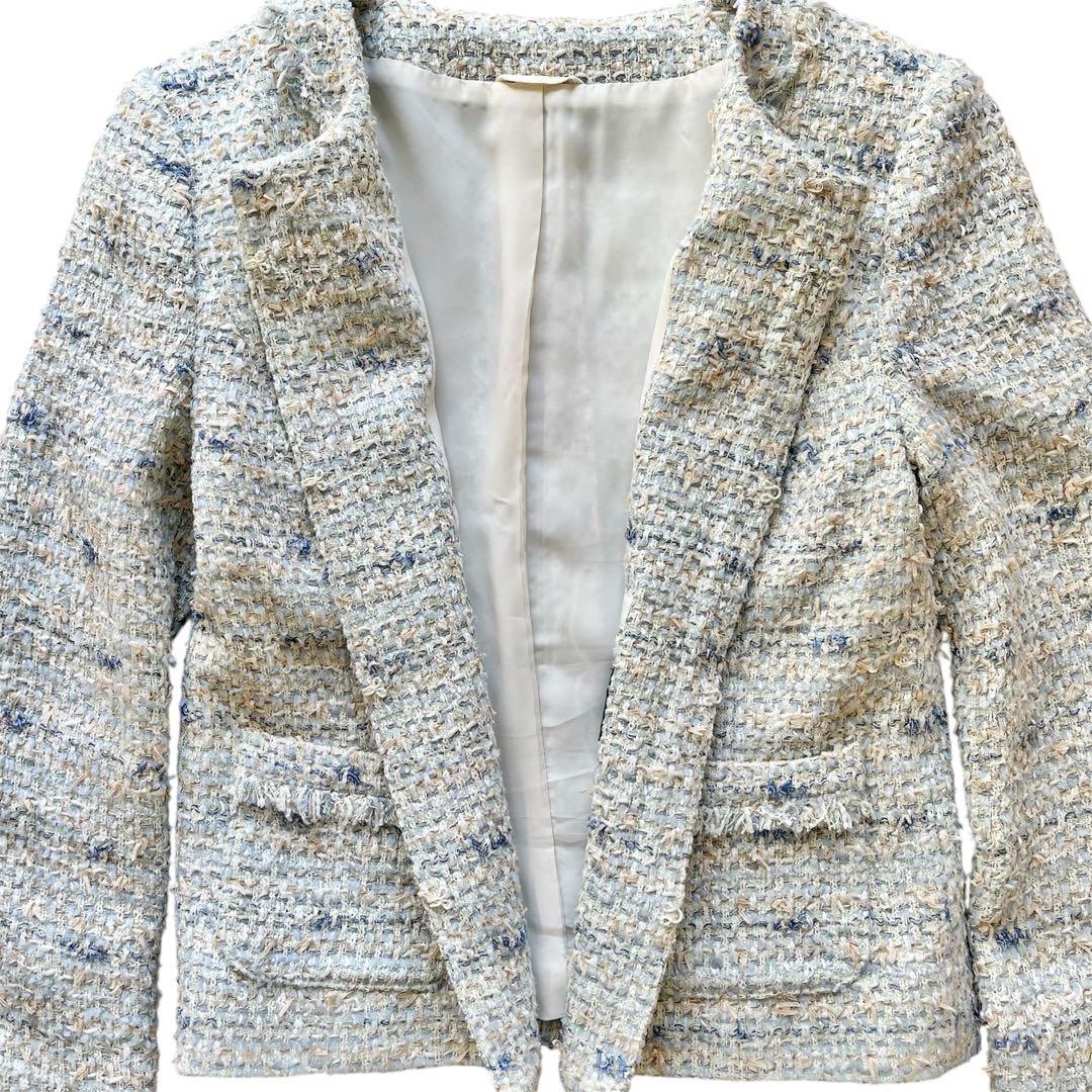 アナイ ジャケット ツイード ノーカラー jules tournier