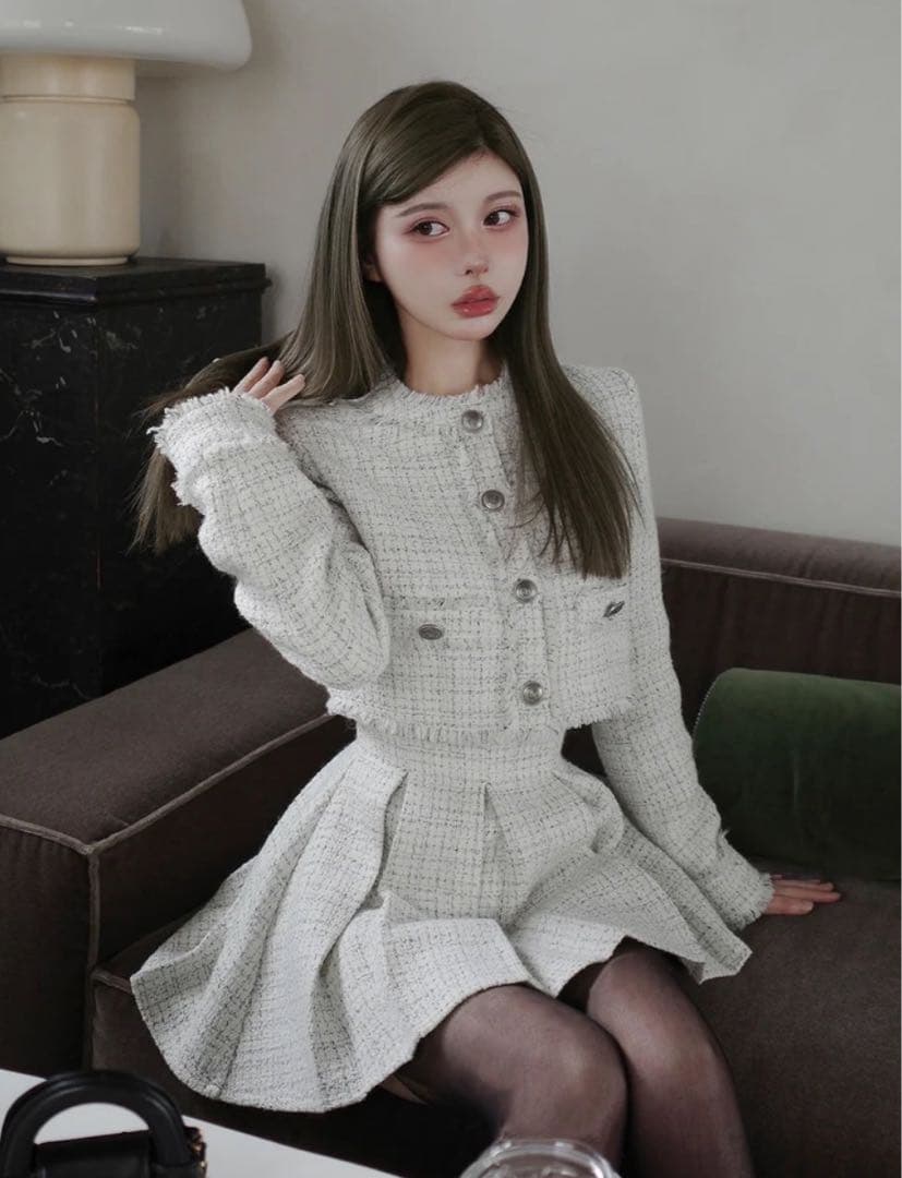 darich ツイードジャケット 白 新品未開封 コンパクトフリンジ