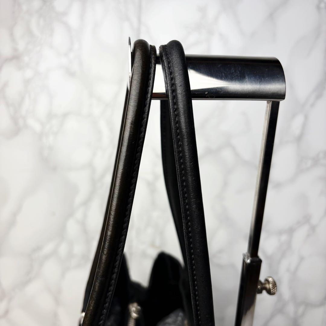 041 美品 PRADA ハンドバッグ トートバッグ 三室構造 黒 lt6