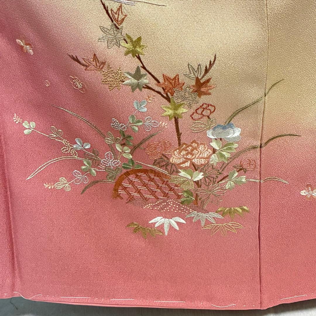 D183＋　D122訪問着 蘇州・相良刺繍 正絹着物袷 しつけ糸付き未使用極美品