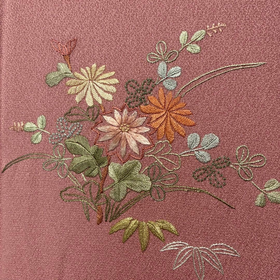 D183＋　D122訪問着 蘇州・相良刺繍 正絹着物袷 しつけ糸付き未使用極美品