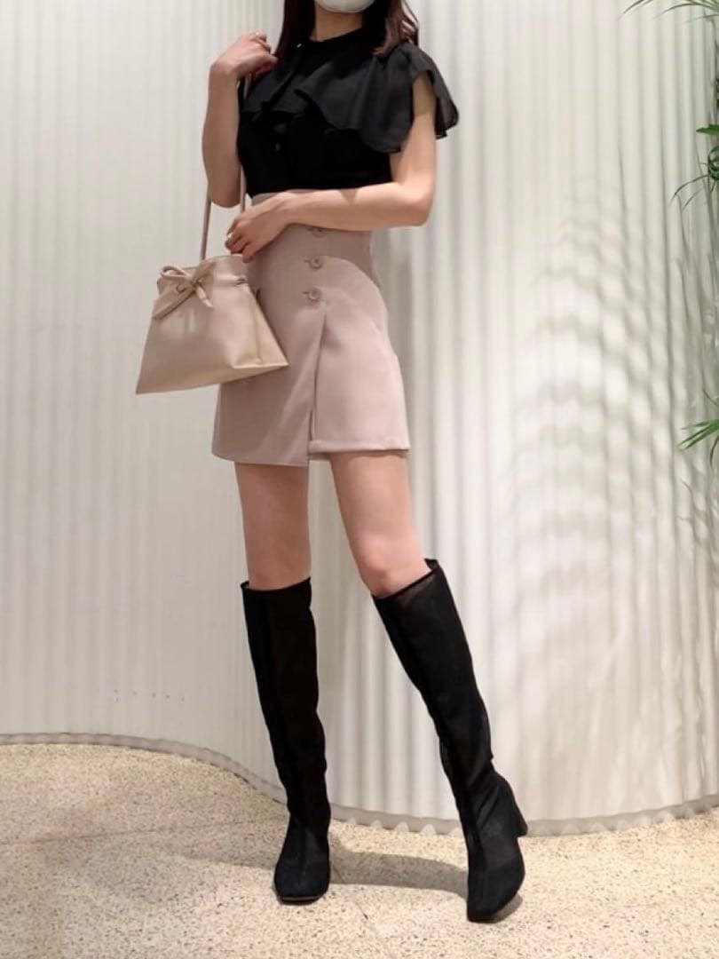 snidel ハイウエストキュロットショートパンツ ピンク PBEG 0サイズ