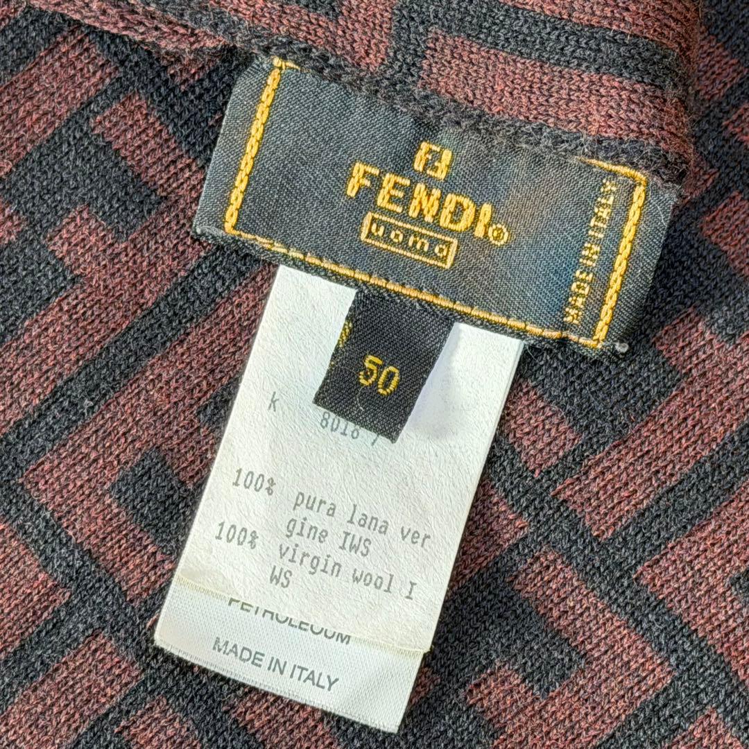 ☆極美品☆FENDI フェンディ　マフラー　ズッカ　ダークブラウン　ウール