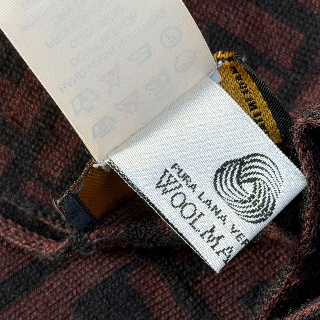 ☆極美品☆FENDI フェンディ　マフラー　ズッカ　ダークブラウン　ウール