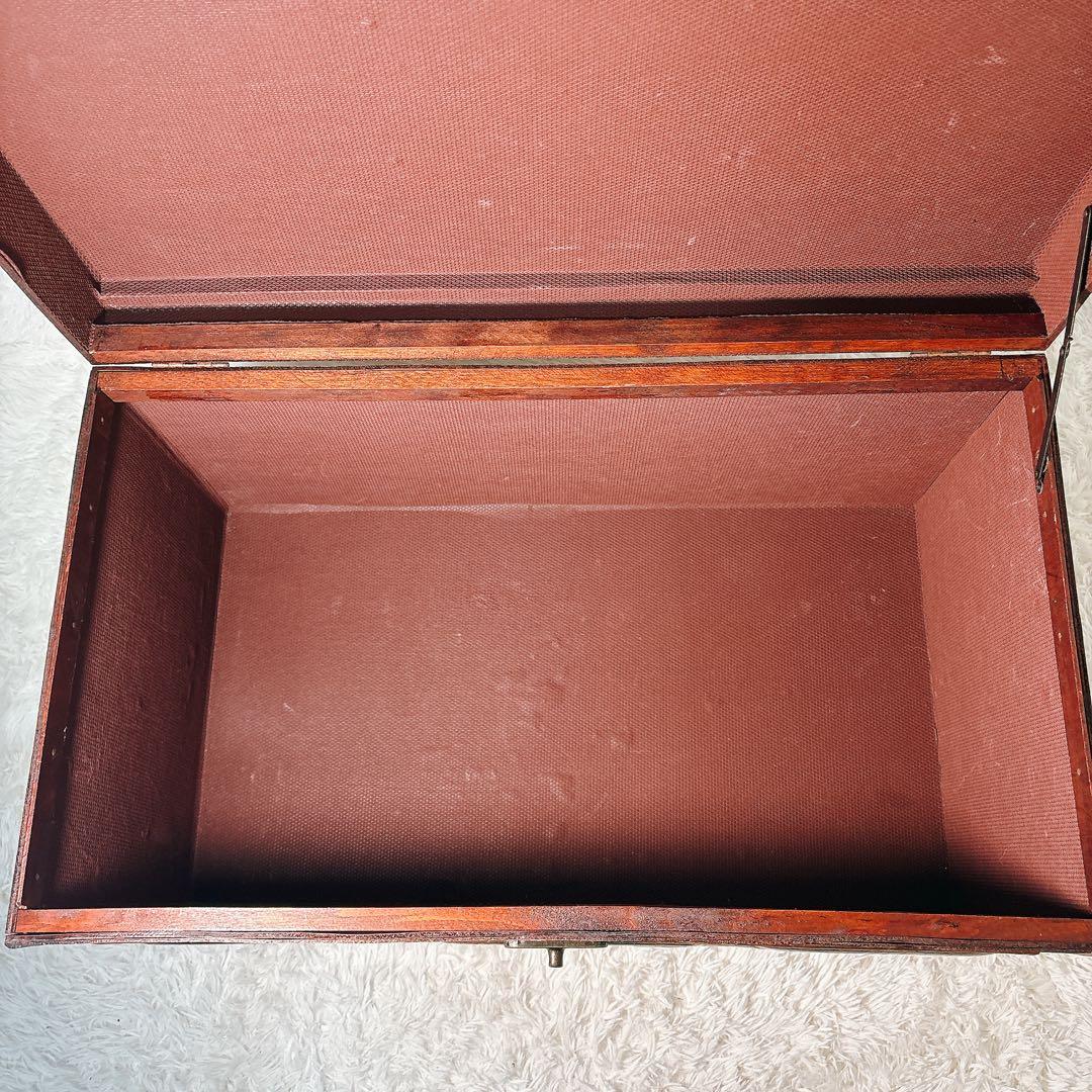 ✨送料無料✨ アンティーク スツール ボックス 収納ボックス クロコ型押し 宝箱