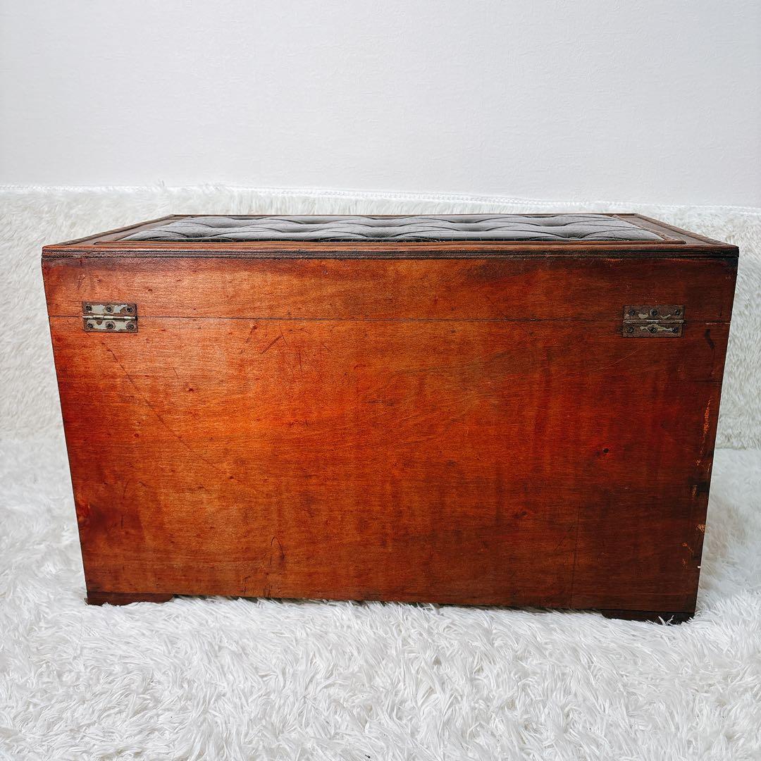 ✨送料無料✨ アンティーク スツール ボックス 収納ボックス クロコ型押し 宝箱