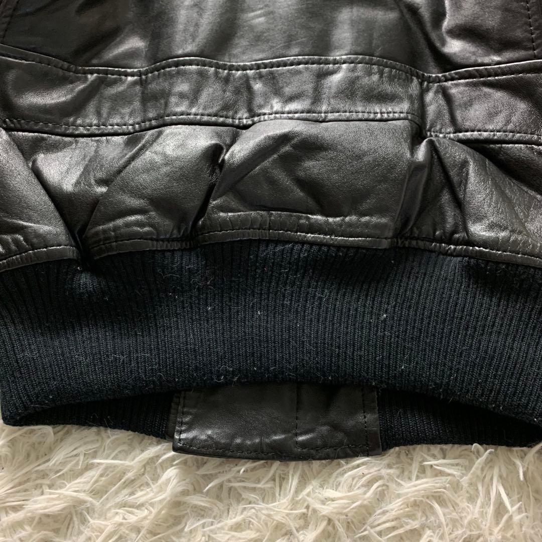 【雰囲気抜群】ヴィンテージ フライトジャケット G-1 ブラック 襟ボア M