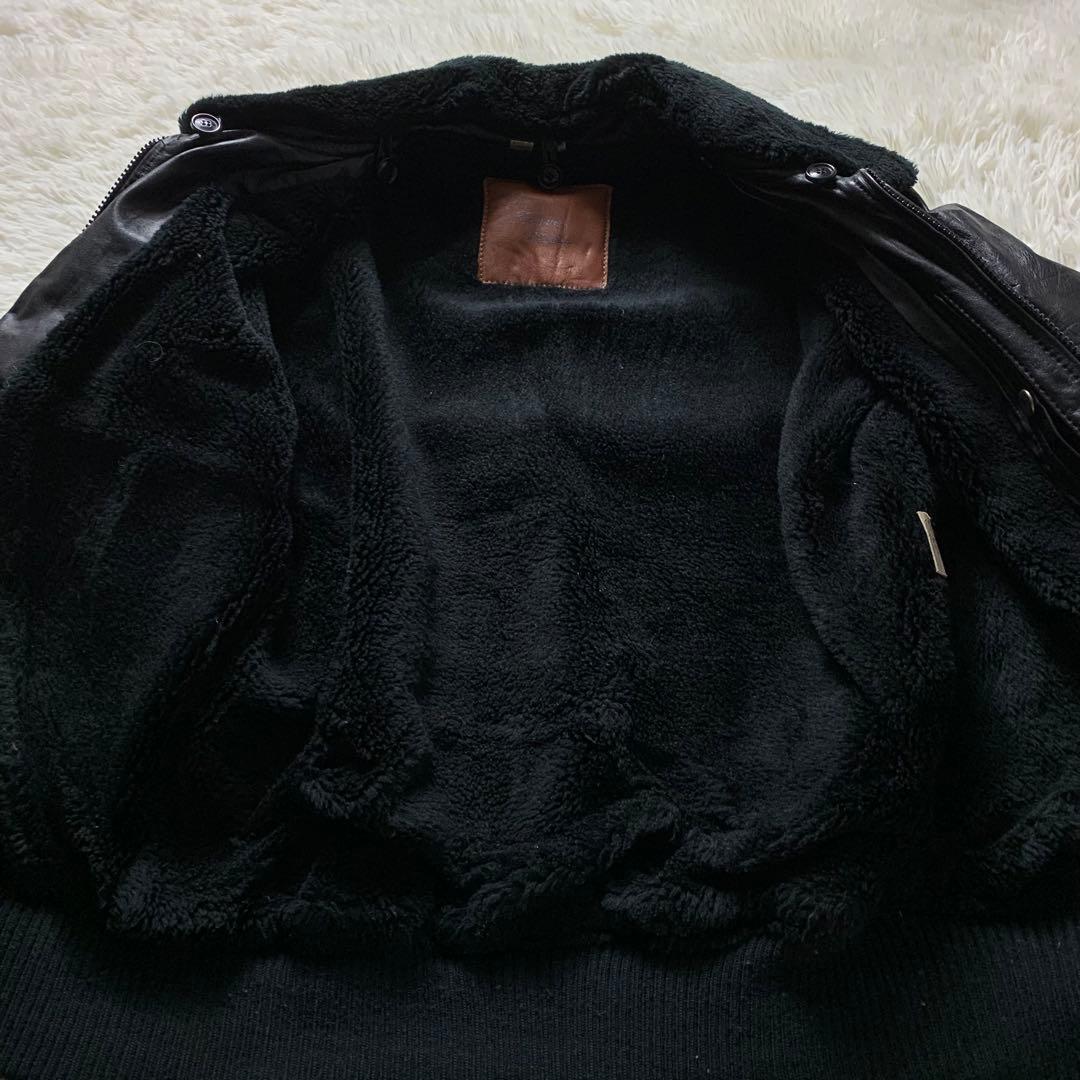 【雰囲気抜群】ヴィンテージ フライトジャケット G-1 ブラック 襟ボア M