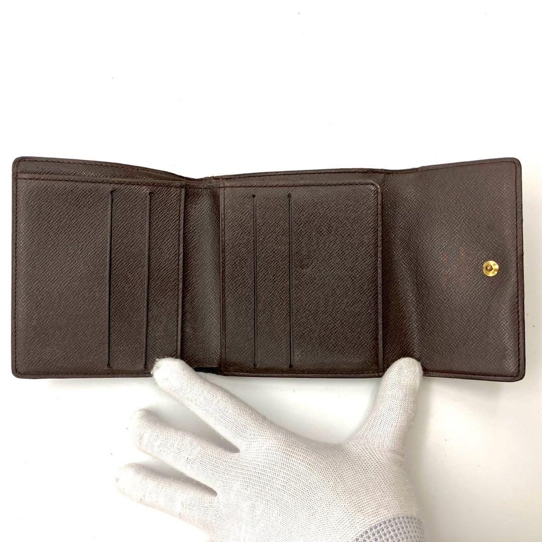 正規品 ルイヴィトン 三つ折り財布 ポルトフォイユ エリーズ ダミエ エベヌ