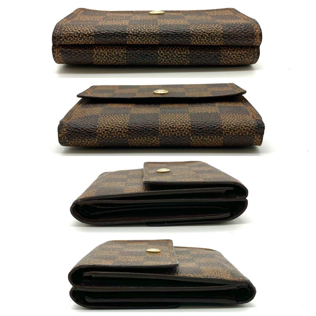 正規品 ルイヴィトン 三つ折り財布 ポルトフォイユ エリーズ ダミエ エベヌ