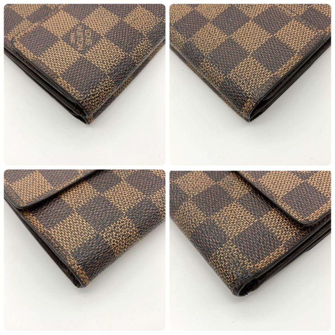 正規品 ルイヴィトン 三つ折り財布 ポルトフォイユ エリーズ ダミエ エベヌ