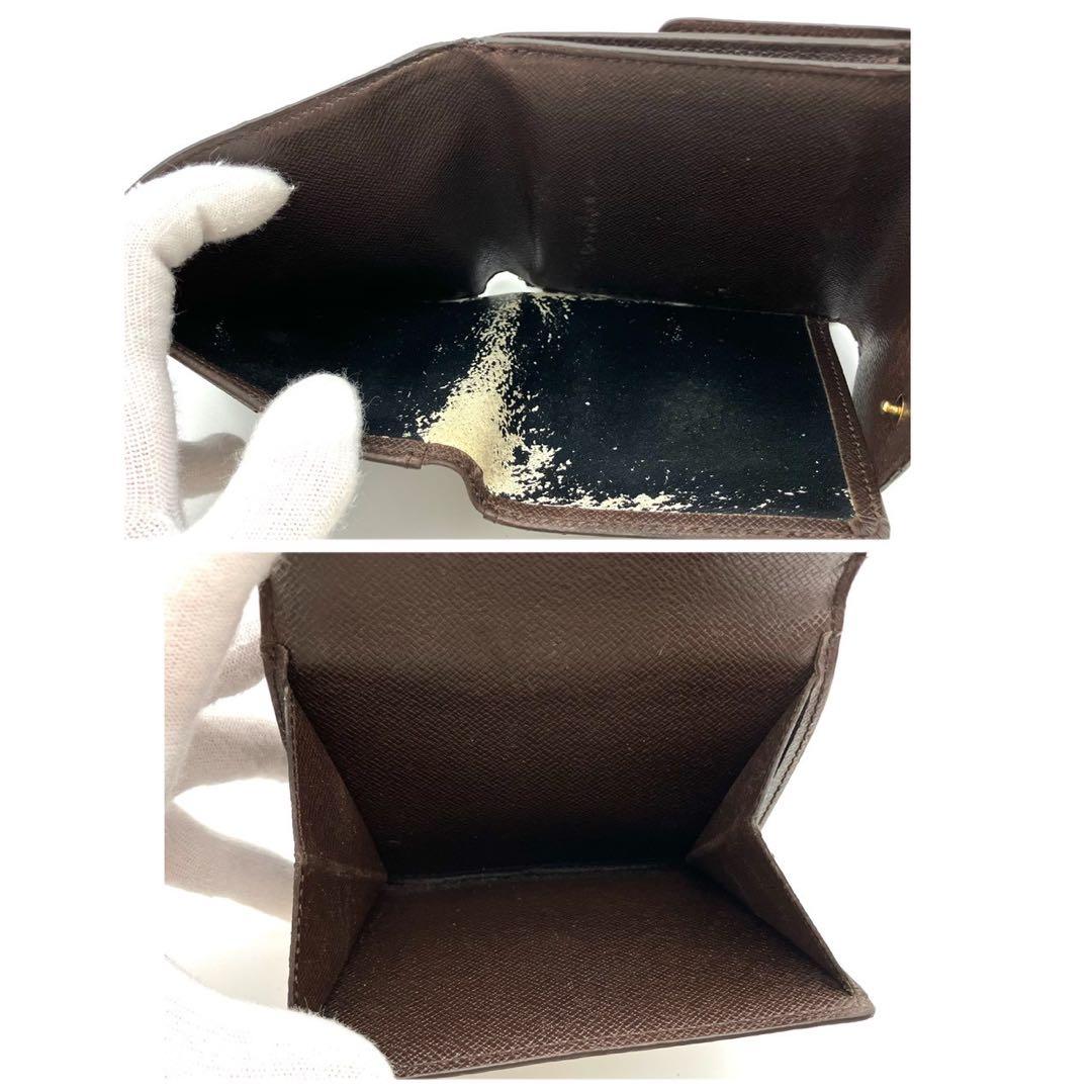 正規品 ルイヴィトン 三つ折り財布 ポルトフォイユ エリーズ ダミエ エベヌ