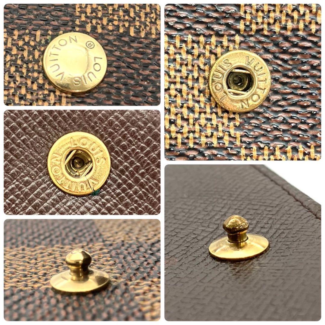 正規品 ルイヴィトン 三つ折り財布 ポルトフォイユ エリーズ ダミエ エベヌ