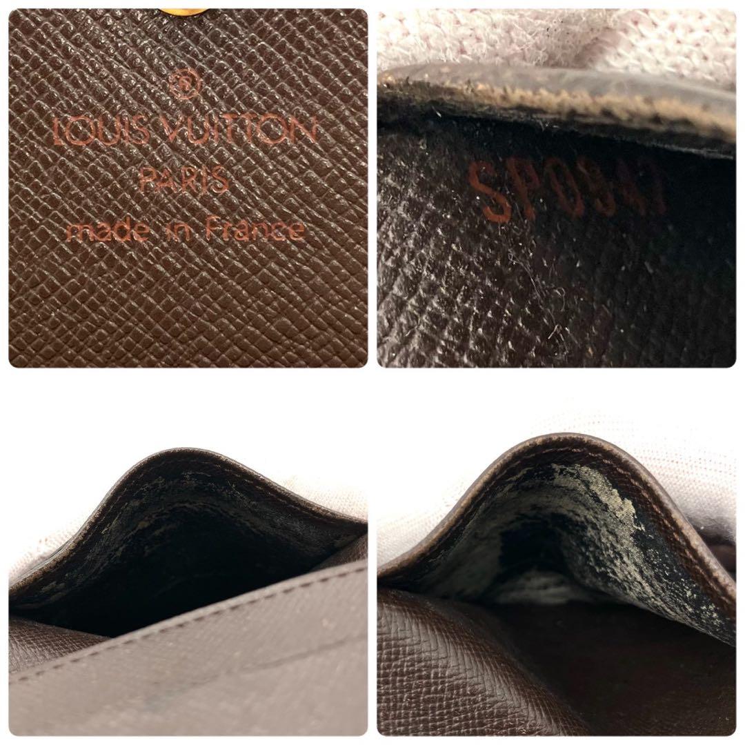 正規品 ルイヴィトン 三つ折り財布 ポルトフォイユ エリーズ ダミエ エベヌ