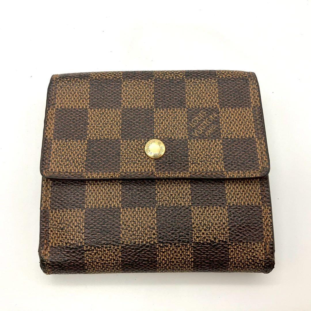 正規品 ルイヴィトン 三つ折り財布 ポルトフォイユ エリーズ ダミエ エベヌ