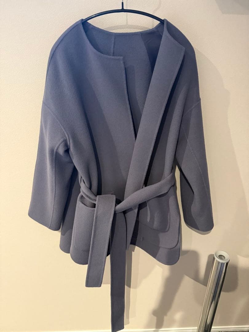 ANAYI ノーカラージャケット ブルー　38