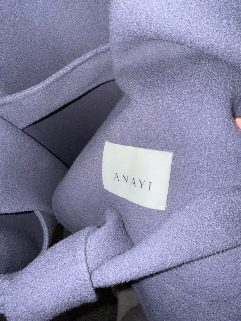 ANAYI ノーカラージャケット ブルー　38