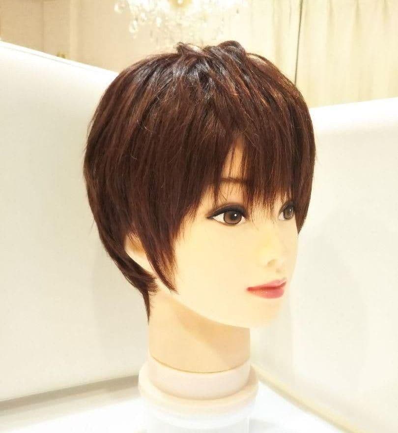 人毛100%総手植え地肌✨増田貴久❣️艶髪！束感クール✨美人ショート✨ストレート