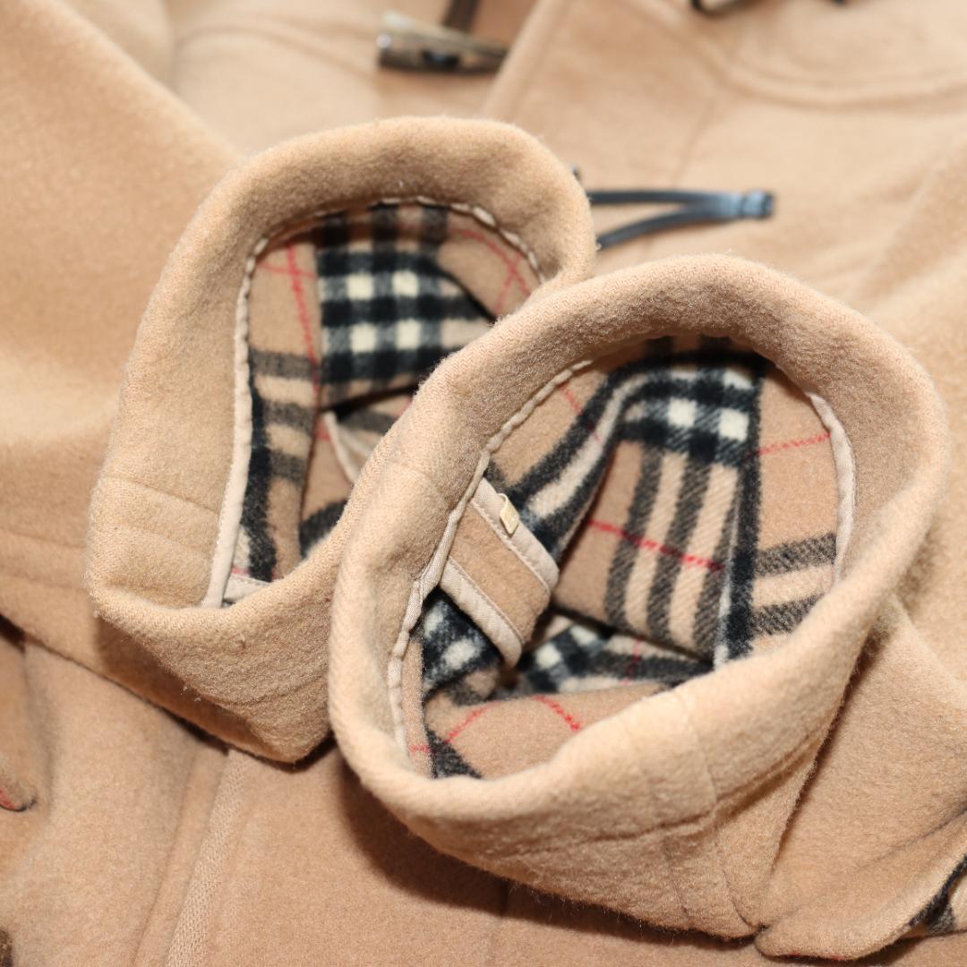 ✨バーバリー✨ロングダッフルコート　ベージュ　ノバチェック　ウール　サイズＬ