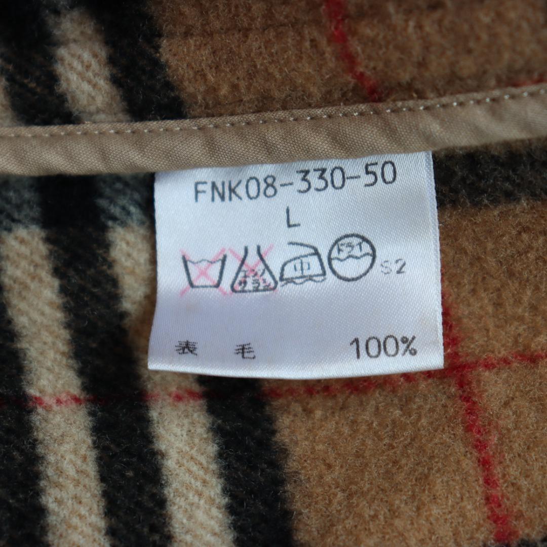 ✨バーバリー✨ロングダッフルコート　ベージュ　ノバチェック　ウール　サイズＬ