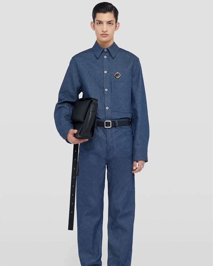 JIL SANDER デニムジャケット エルボーレザーパッチ 44