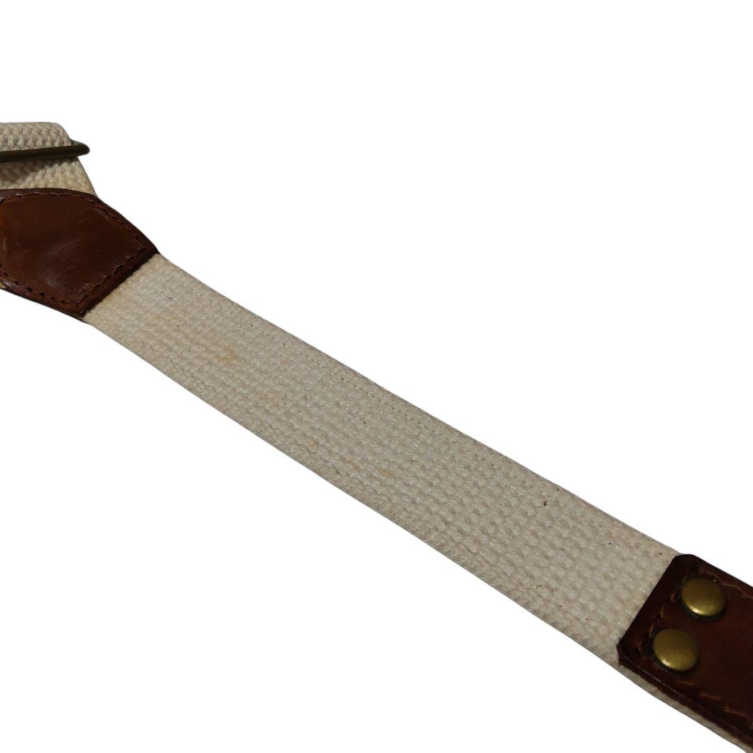 Unknown クラシック レザー×キャンバス ブレイシーズ サスペンダー