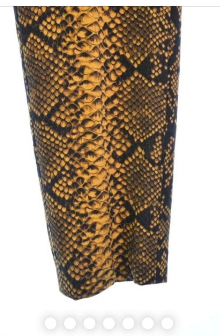 DRIES VAN NOTEN ヘビ柄パンツ ゴールド・ブラック　34