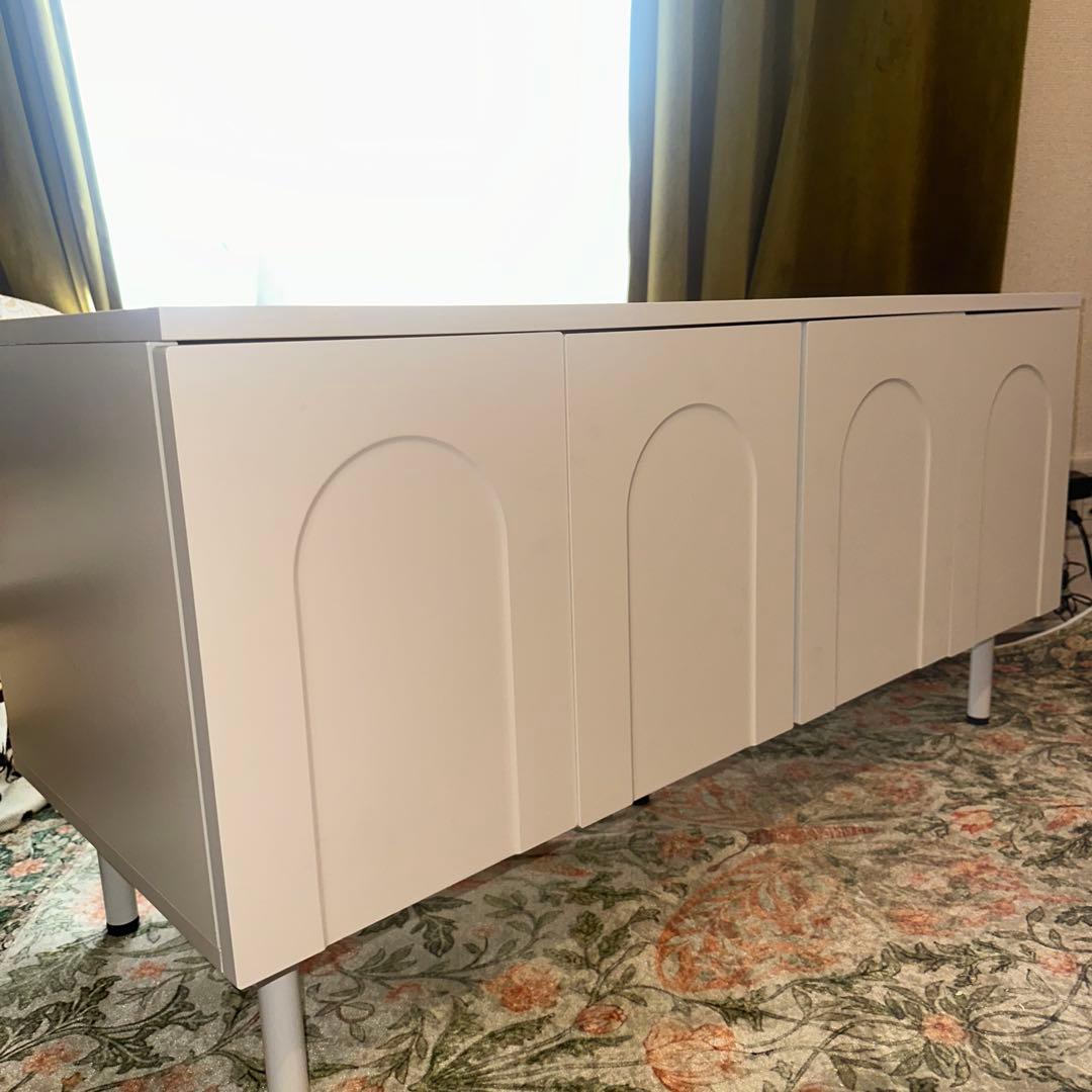 ホワイト アーチデザイン　テレビボード　棚