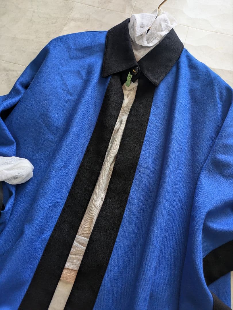 美品　ミスアシダ　ブルー　ポンチョ　青　セットアップ