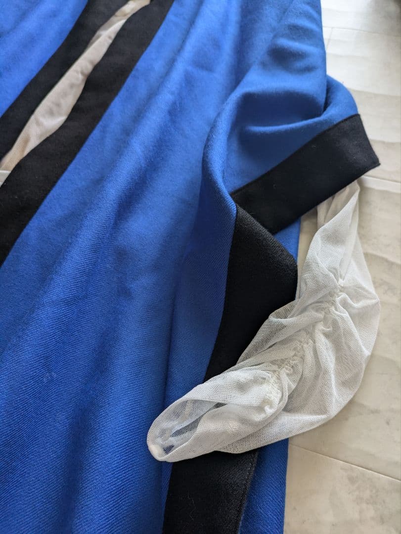 美品　ミスアシダ　ブルー　ポンチョ　青　セットアップ