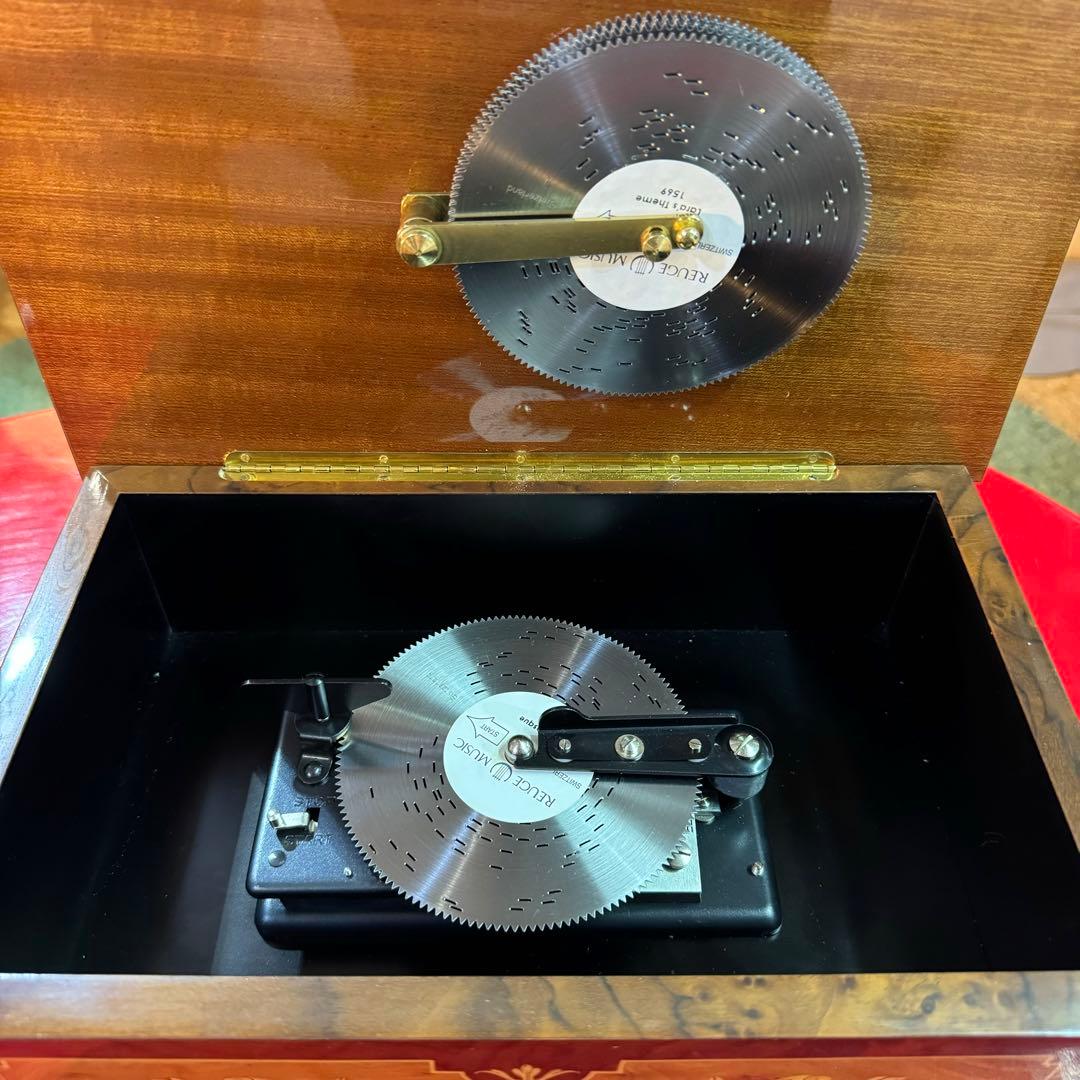 スイス　リュージュ社製　高級アンティーク　ディスク型オルゴール　ディスク6枚付