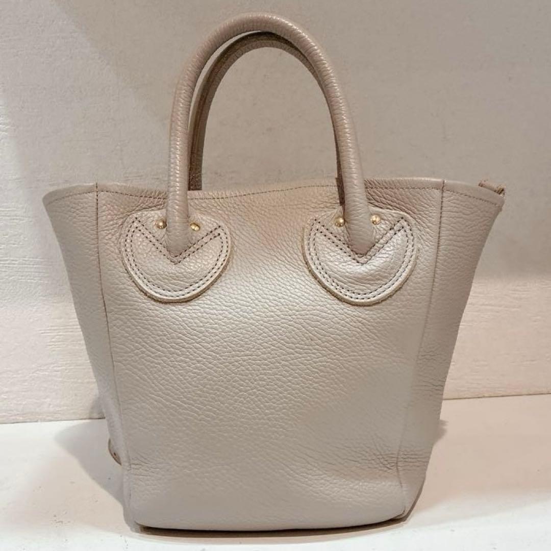 【極美品】YOUNG&OLSEN プチレザートート　2way ベージュ