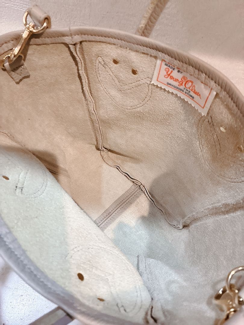 【極美品】YOUNG&OLSEN プチレザートート　2way ベージュ