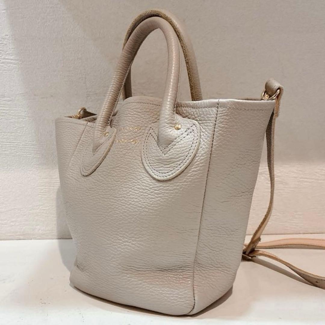 【極美品】YOUNG&OLSEN プチレザートート　2way ベージュ