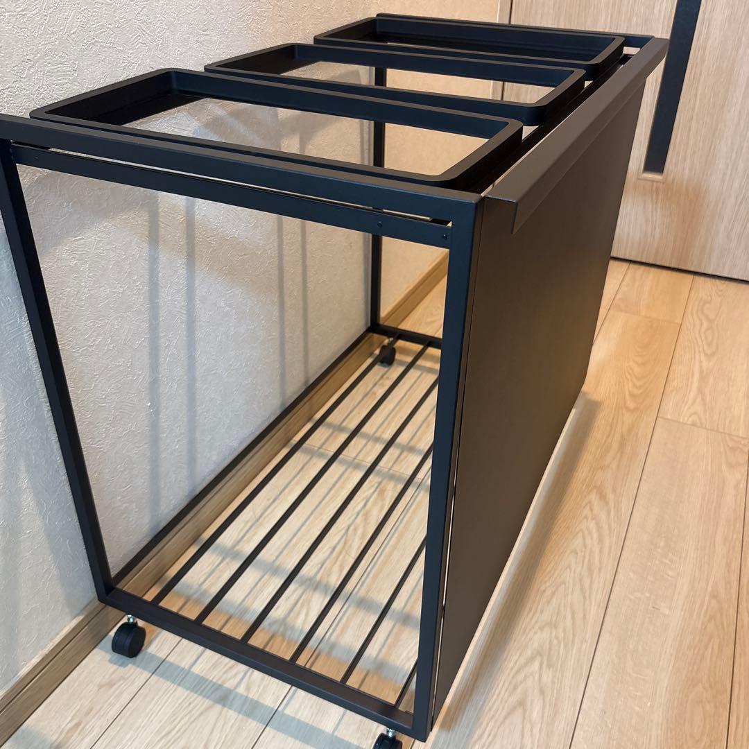 山崎実業 tower 分別ダストワゴン ゴミ箱 3分別 蓋なし 目隠し