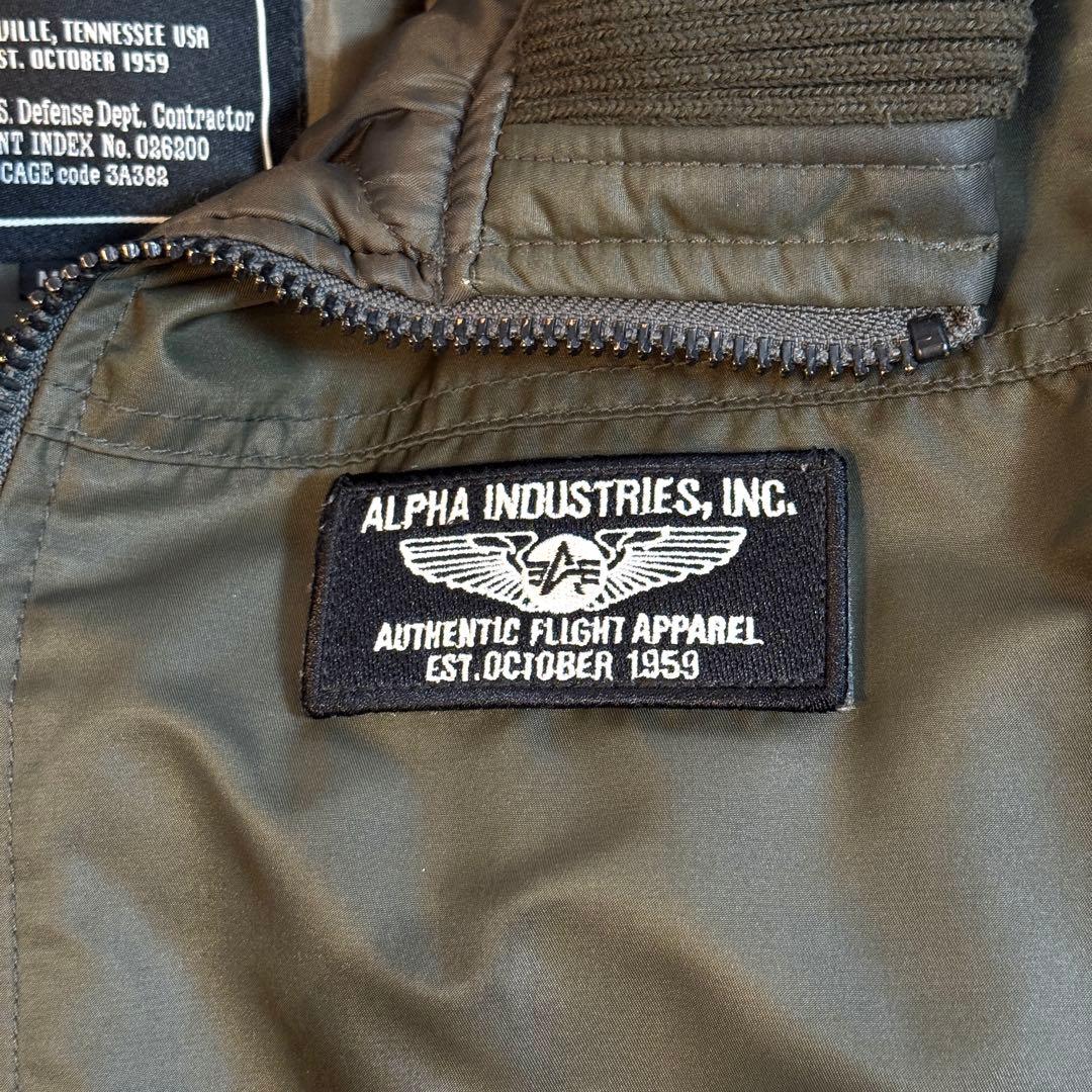 アルファインダストリーズ フーデッドリブジャケット MA-1 カーキ M