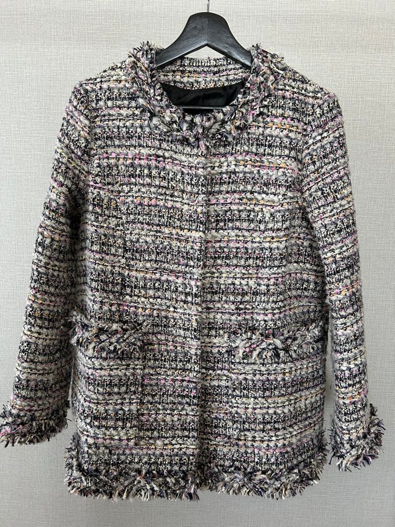 Liala x PG ノーカラー ツイードジャケット