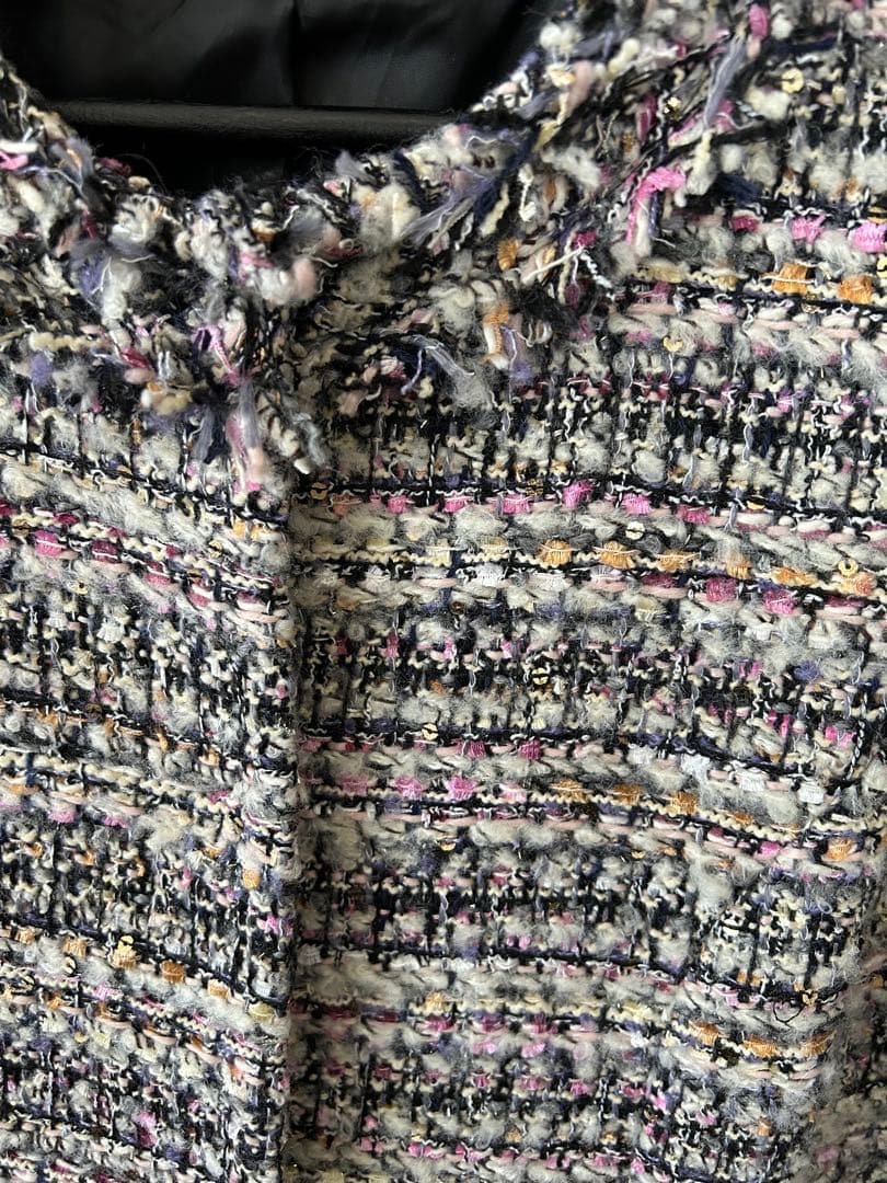 Liala x PG ノーカラー ツイードジャケット