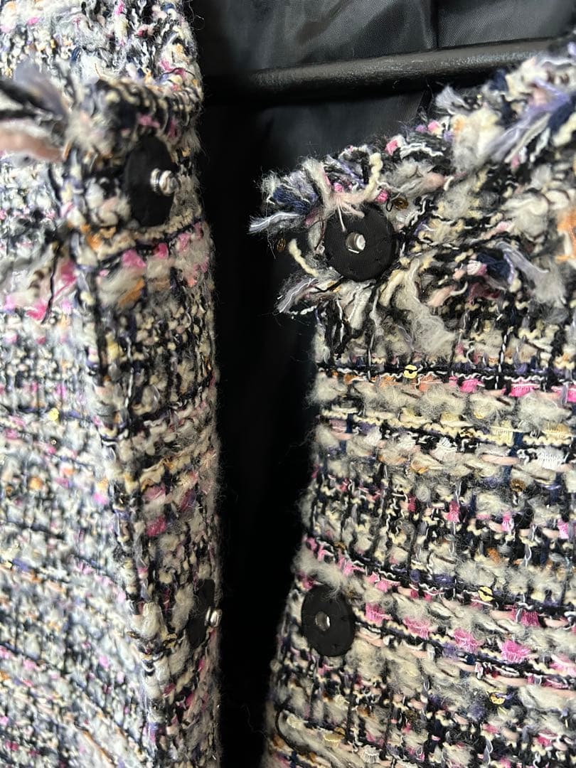 Liala x PG ノーカラー ツイードジャケット