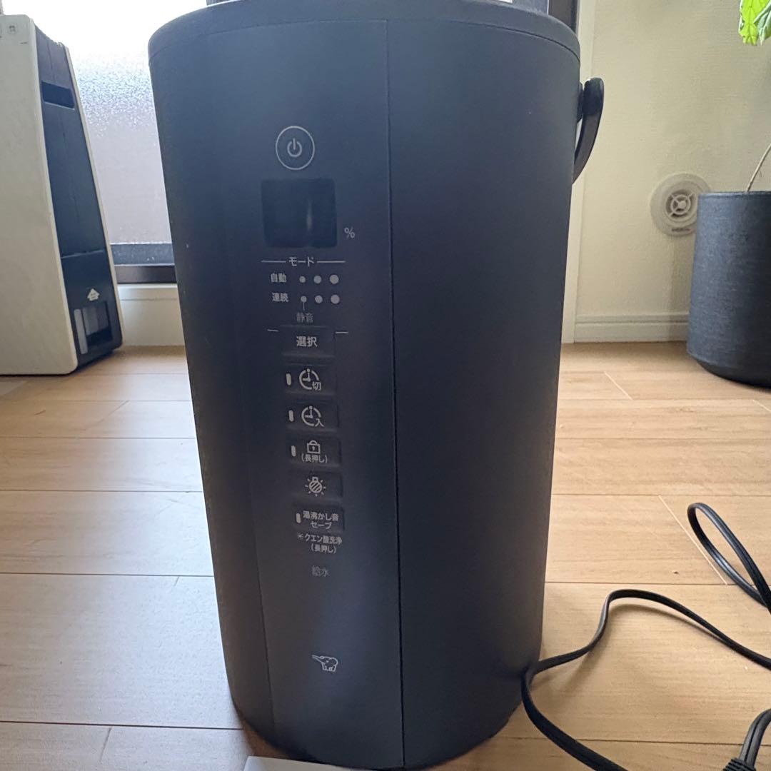 美品 2024年製 使用回数10回 象印 スチーム式加湿器 グレー 加湿器