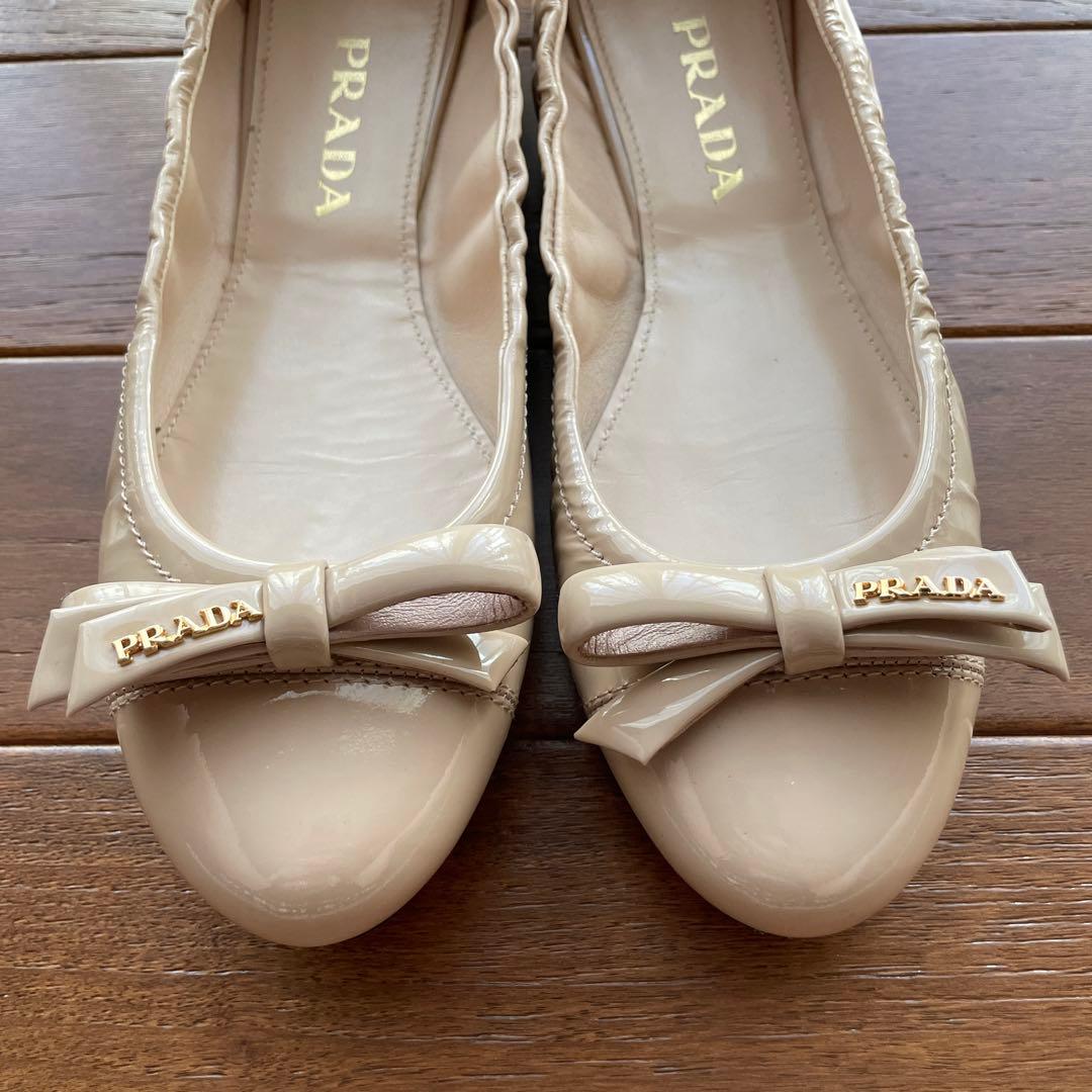 PRADA 美品　プラダ　フラット　バレエ　シューズ　バレエ 38 24cm