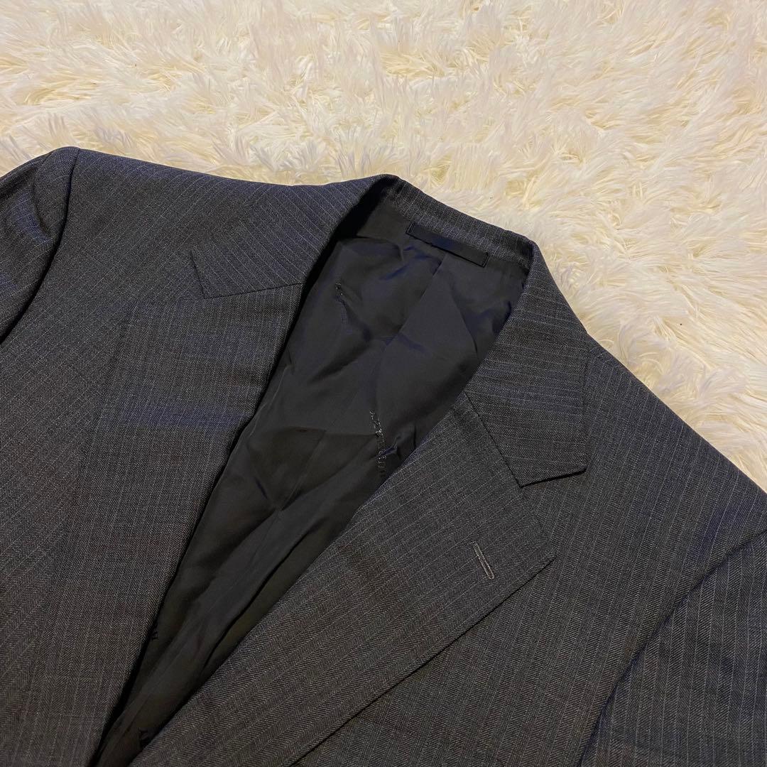 【極美品】バーバリーロンドン セットアップ スーツ 総裏 ストライプ グレー