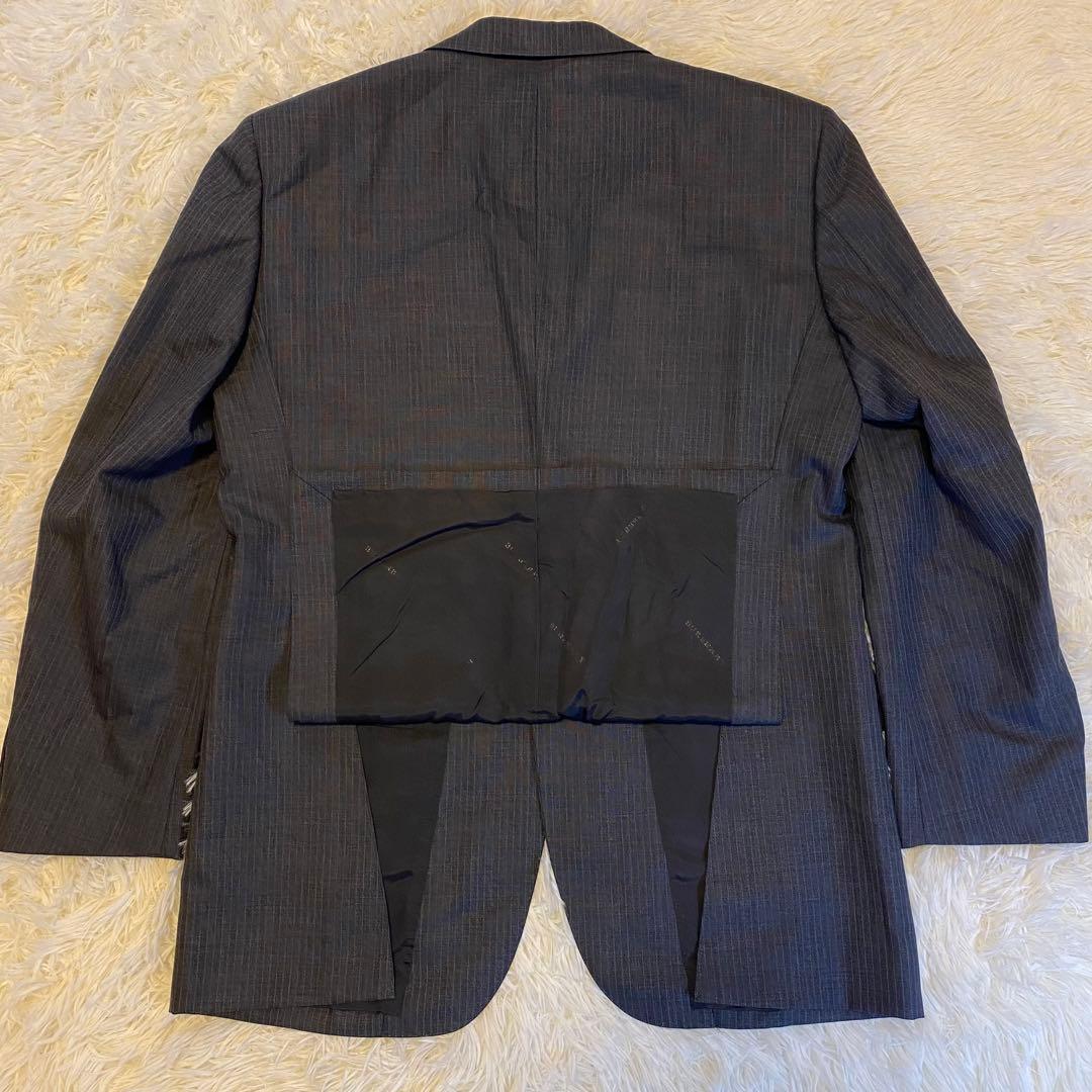 【極美品】バーバリーロンドン セットアップ スーツ 総裏 ストライプ グレー