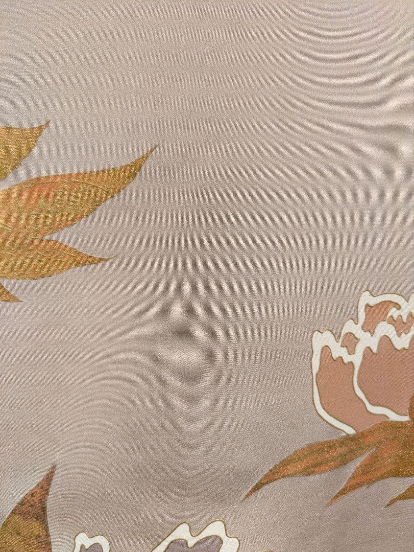 千總謹製！色留袖 ベージュ 花柄