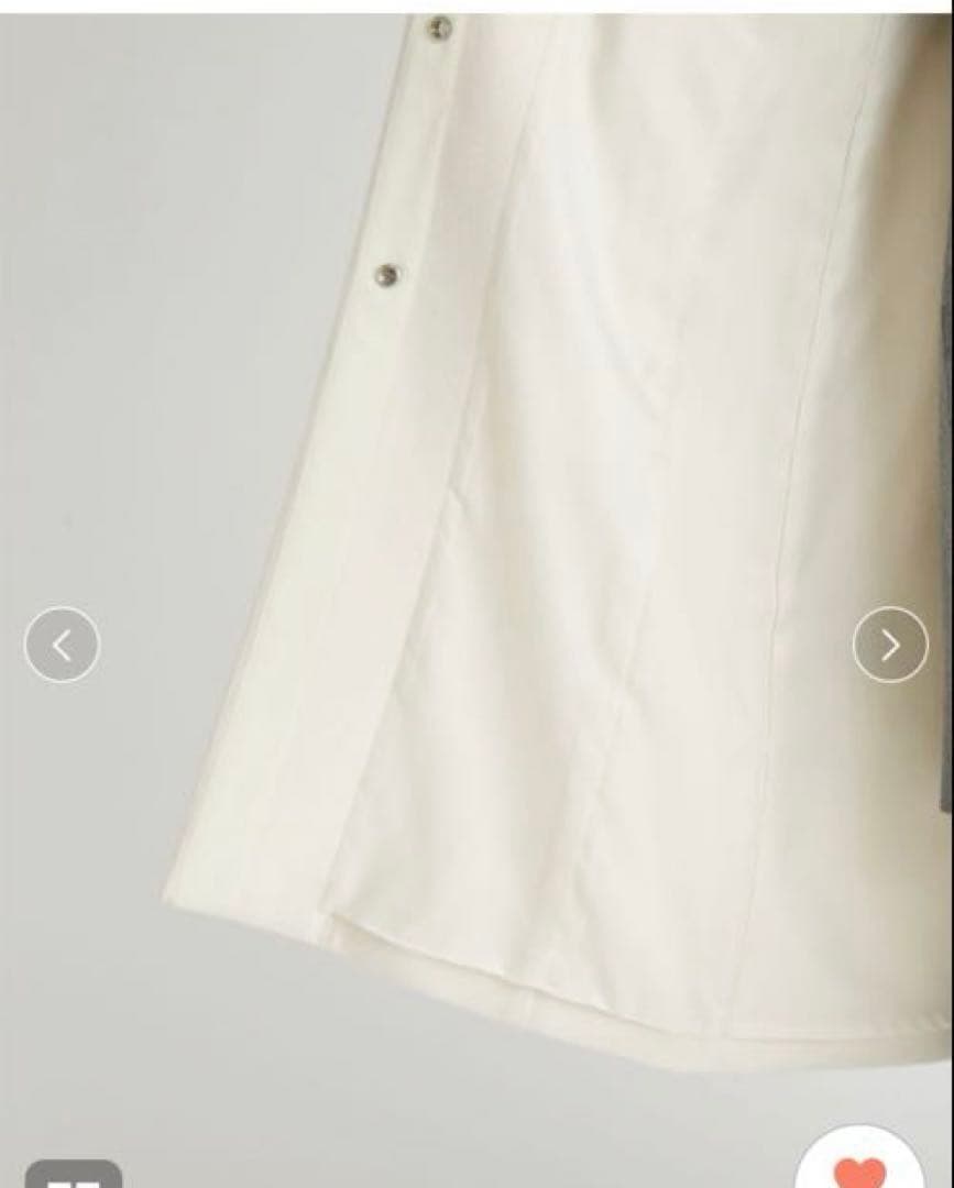 1回短時間着用！25AWセルフォードホワイトカシミヤ混ノーカラーコートサイズ36