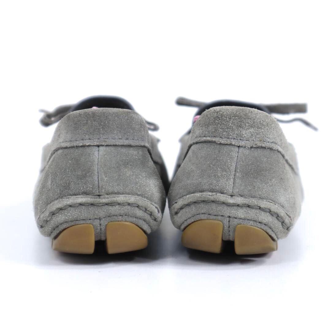 PRADA プラダ ロゴ金具付 リボントゥ スエード ドライビングシューズ 35